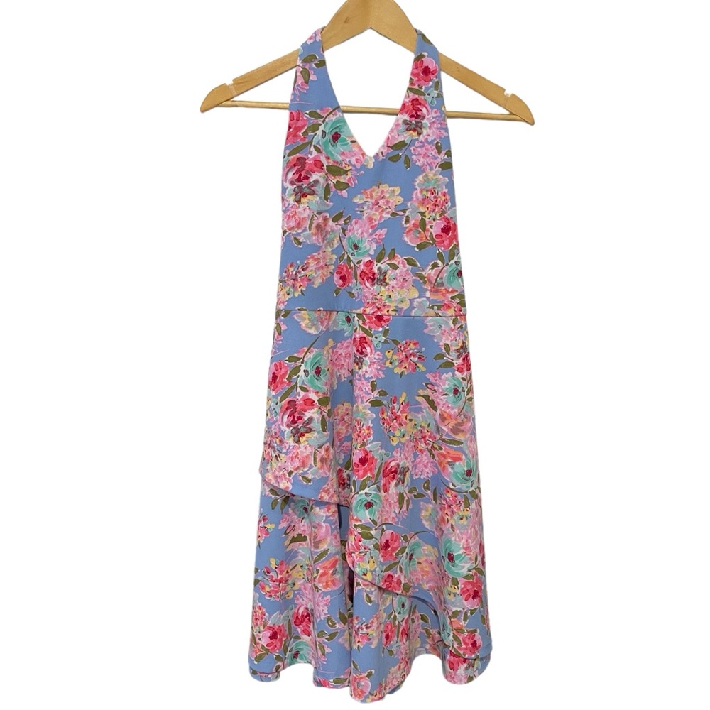 Speechless Kids Floral Haler Dress Girls Size 16 Ruffle skirt